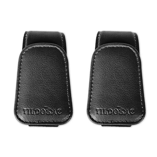 TILDOSAC 2 Pack Sunglass Holder Organizer Clip for Car Visor (Double Black) - Image 1