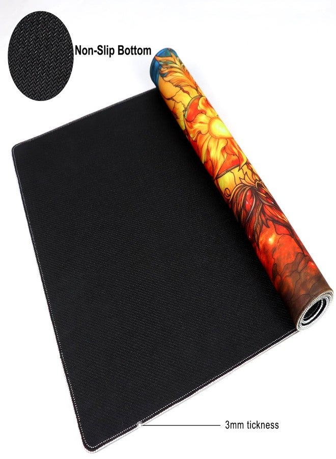 Katomula MTG Playmat, TCG Card Game Playmat, Stitched Edge, Non-Slip Rubber Bottom - 24 x 14 inch - Plains - Image 5