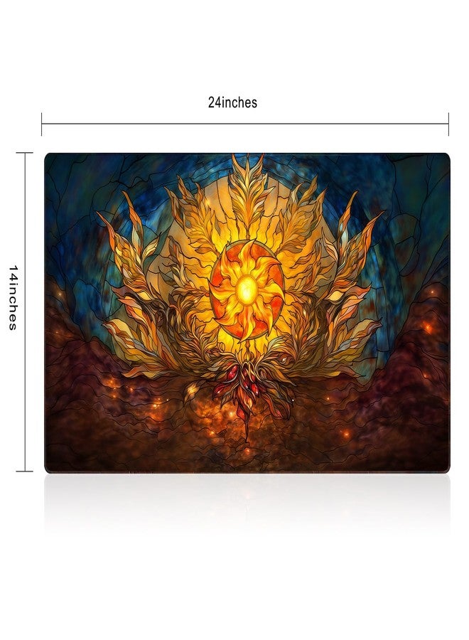 Katomula MTG Playmat, TCG Card Game Playmat, Stitched Edge, Non-Slip Rubber Bottom - 24 x 14 inch - Plains - Image 2