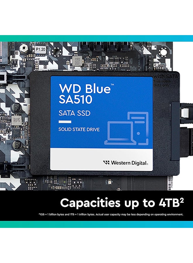 دبليو دي محرك أقراص الحالة الصلبة الداخلي ويسترن ديجيتال 2 تيرابايت WD Blue SA510 SATA SSD - SATA III 6 جيجابايت/ثانية، 2.5 بوصة/7 مم، حتى 560 ميجابايت/ثانية - WDS200T3B0A - Image 4