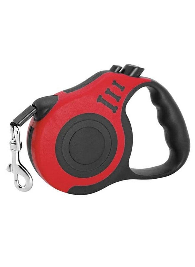 مقود الكلب القابل للسحب القياسي - حبل شد تلسكوبي أوتوماتيكي، يمكن تمديده حتى 5 أمتار للكلاب الصغيرة والمتوسطة الحجم (اللون الأحمر) - Image 1