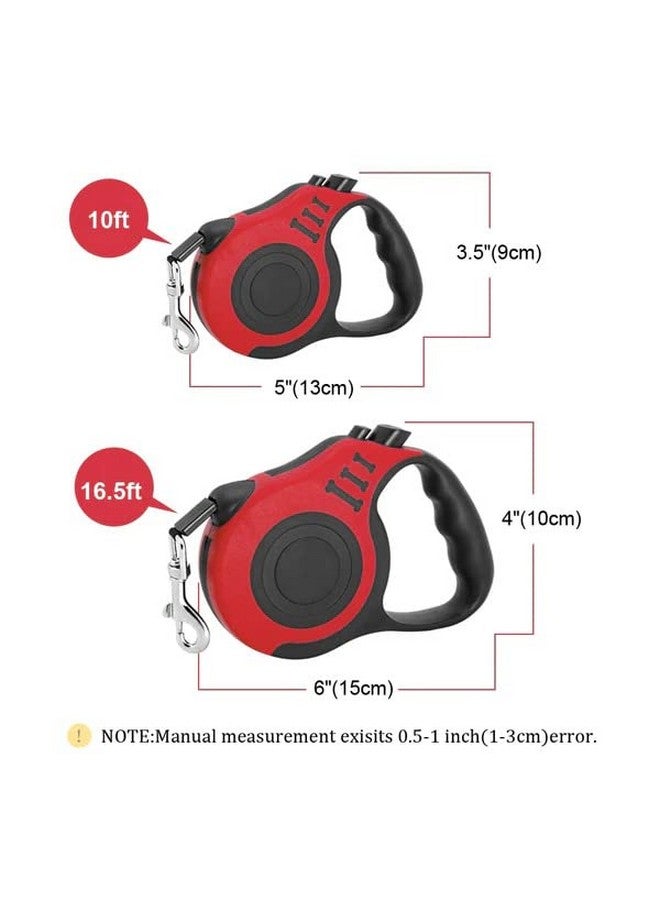 مقود الكلب القابل للسحب القياسي - حبل شد تلسكوبي أوتوماتيكي، يمكن تمديده حتى 5 أمتار للكلاب الصغيرة والمتوسطة الحجم (اللون الأحمر) - Image 2