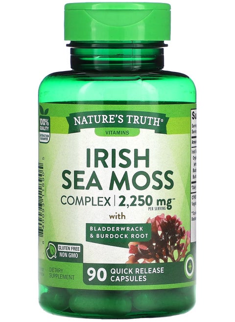 Irish Sea Moss Complex with Bladderwrack & Burdock Root, 2,250 mg, 90 Quick Release Capsules (750 mg per Capsule)