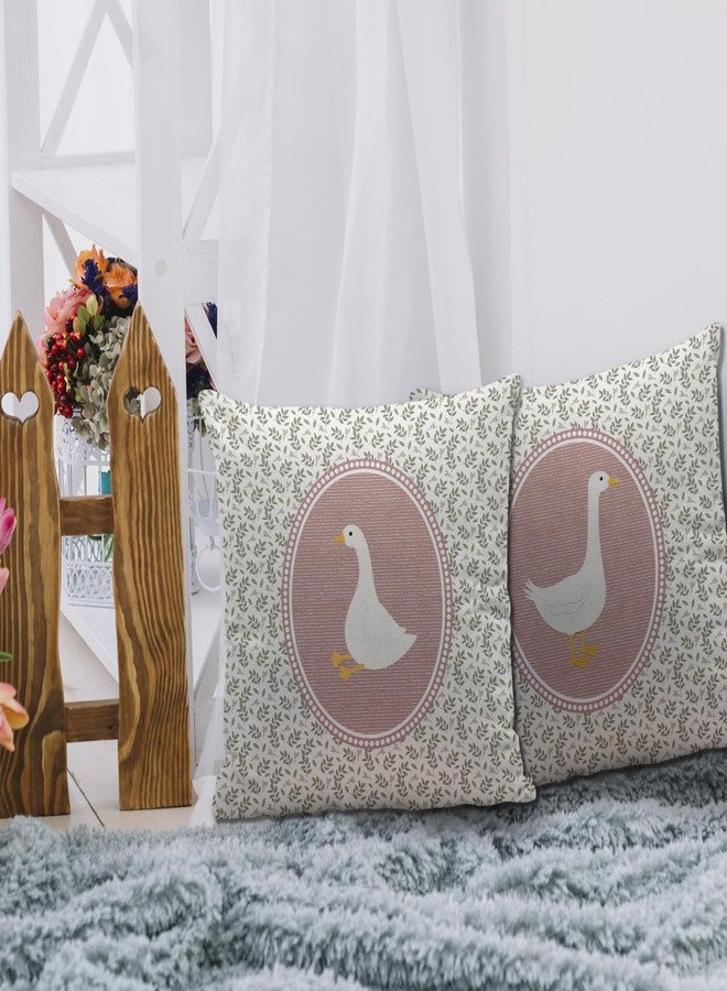 Nvotell Goose Decor Pillow Covers 18x18, Baby Girl Nursery Decor, Vintage Floral Botanical Goose Decorative Throw Pillow Covers Pillowcase for Baby Girl Nursery Room Bedroom Decor, Set of 2 - Image 4