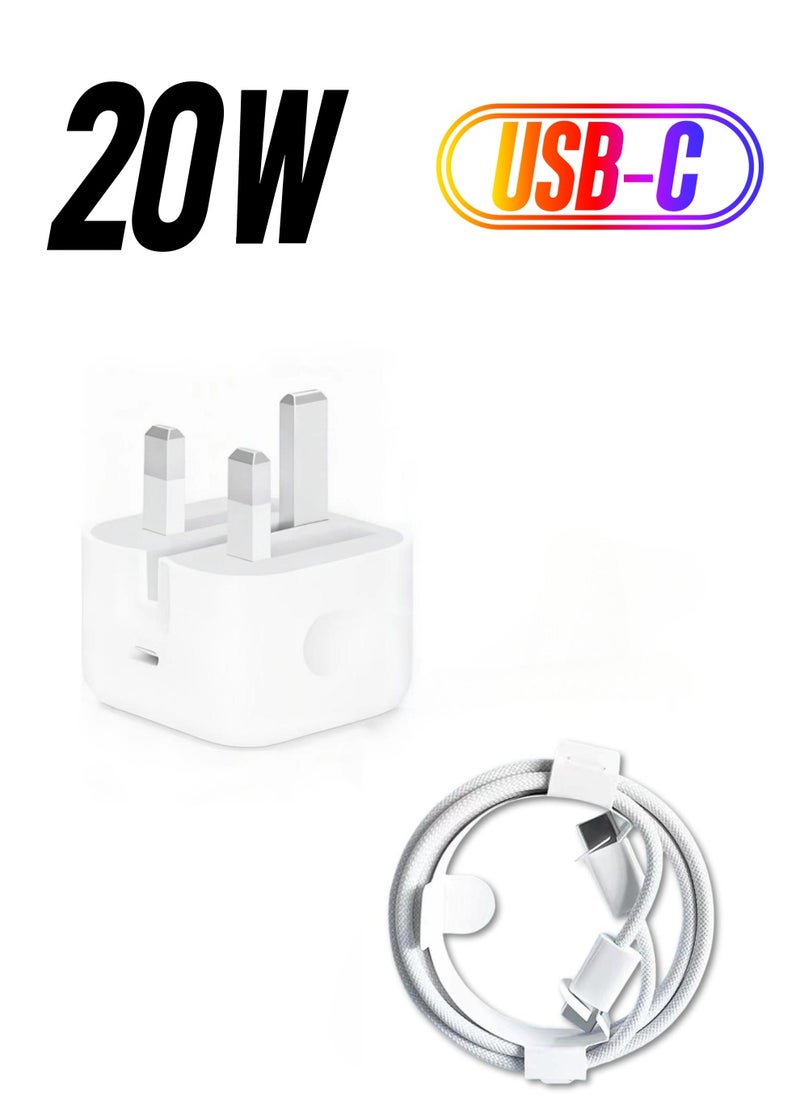 Generic - IPhone 15 Pro Max Charger With Usb-C Port 20W, package includes one iPhone Fast Charging Cord Type C to Type C Cable for iPhone 15 Pro max/15 Pro/15 plus/15 1M - Image 1