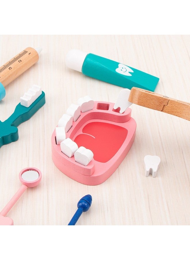 مجموعة لعب طبيب الأطفال ألعاب خشبية سماعة طبيب هدية مجموعة أدوات تعليمية للأطفال الصغار أدوات طبية للأطفال - اللون: صندوق أزرق اللون مجموعة طبيب - Image 5