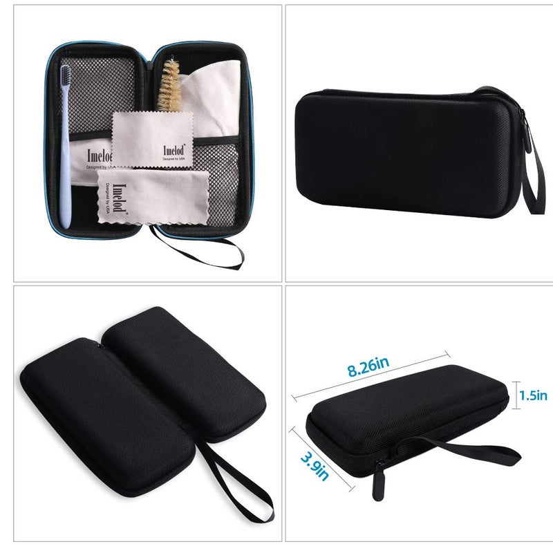 Imelod Saxophone Cleaning kit with Case for Alto Tenor Clarinet Flute and other Wind & Woodwind Struments Including Sax Cleaning Cloth(4pcs),Mouthpiece Brush(Dark Gray) - Image 2