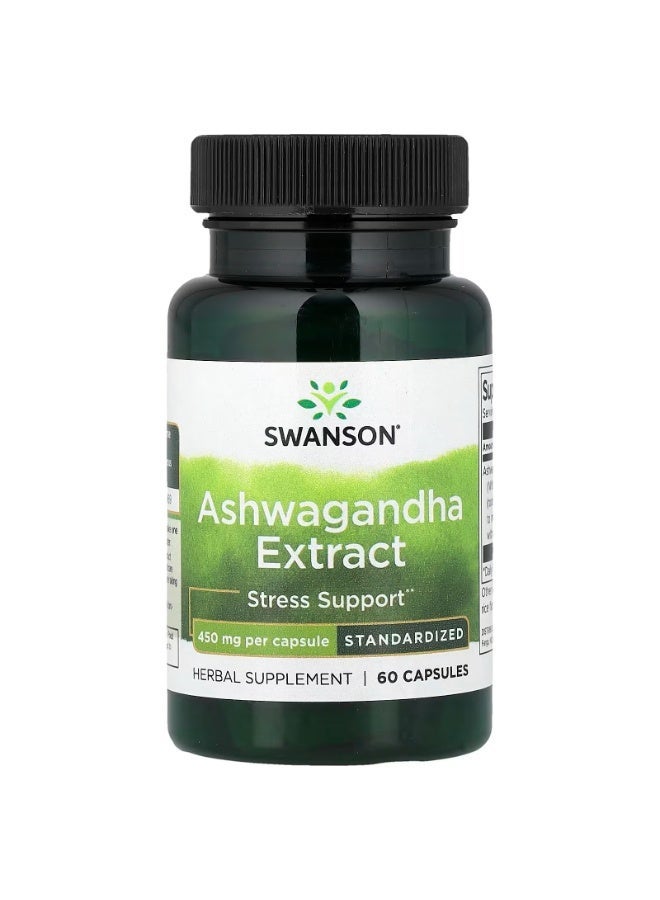 Ashwagandha Extract, Standardized, 450 mg, 60 Capsules