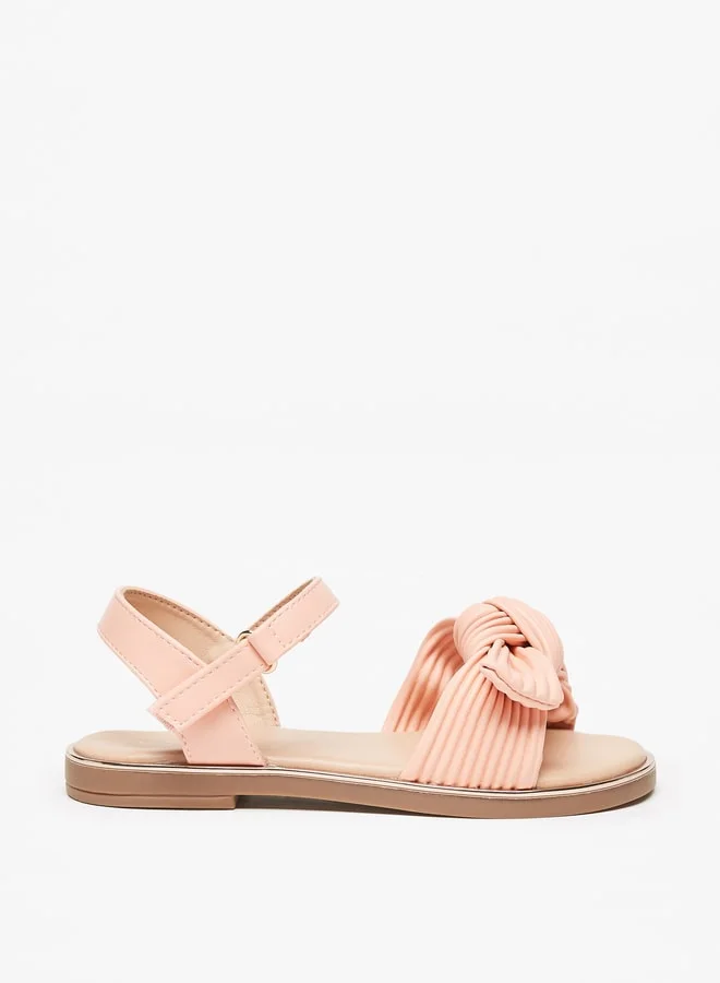 فلورا بيلا من شو إكسبرس Girl's Ribbed Knot Detail Strap Sandals