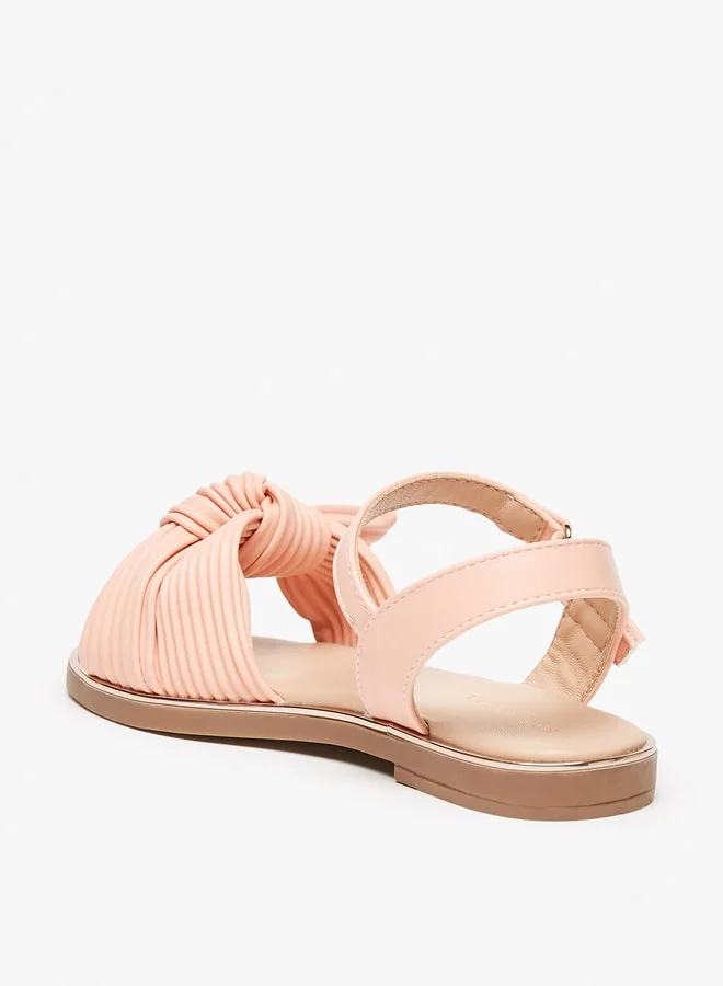 فلورا بيلا من شو إكسبرس Girl's Ribbed Knot Detail Strap Sandals