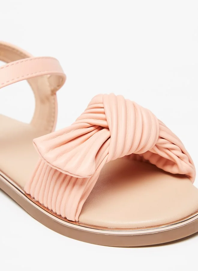 فلورا بيلا من شو إكسبرس Girl's Ribbed Knot Detail Strap Sandals