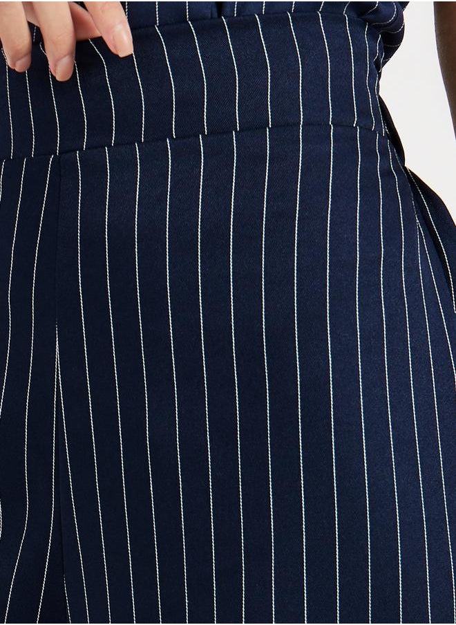 Styli - Striped Wide Leg High Rise Pants - Image 1