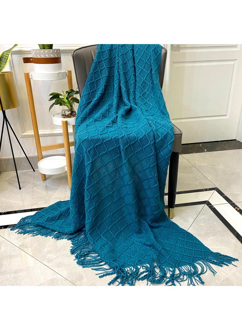 general Vintage Blanket Solid Color Knitted Blanket Sofa Blanket  - Image 1