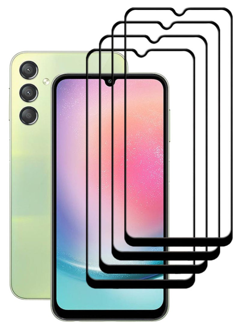 ACLIX 4 Pieces Antistatic ESD Dustproof Premium Quality High Definition Tempered Glass Screen Protector Designed For Samsung Galaxy A24 4G - Image 1