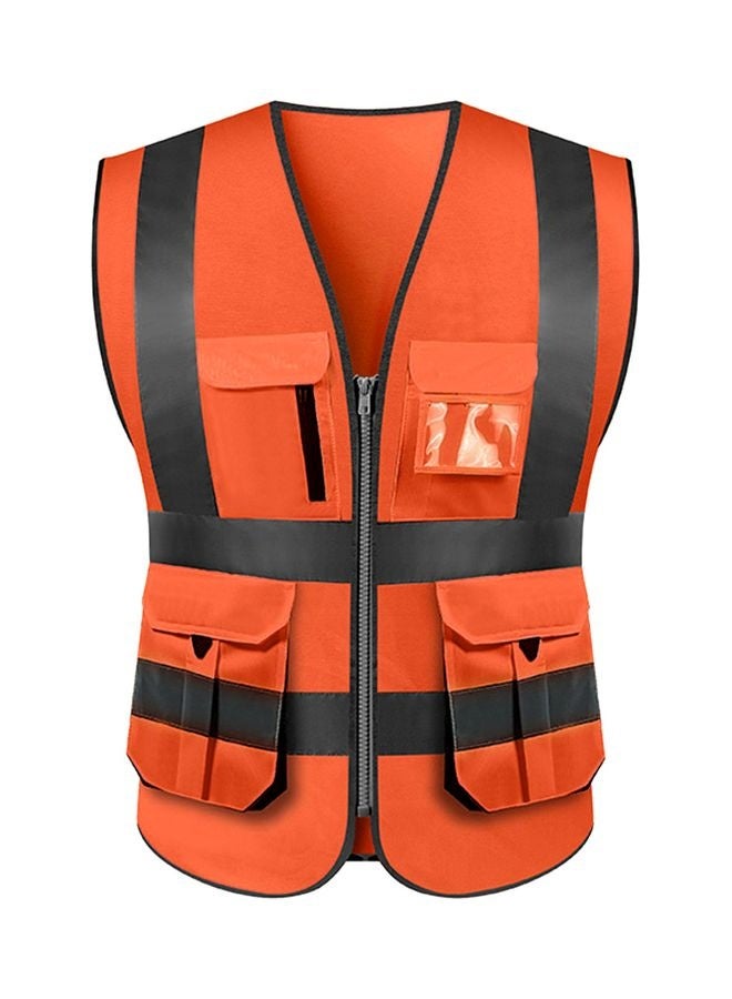 High Visibility Reflective Safety Work Shirt Orange/Grey  - Image 1