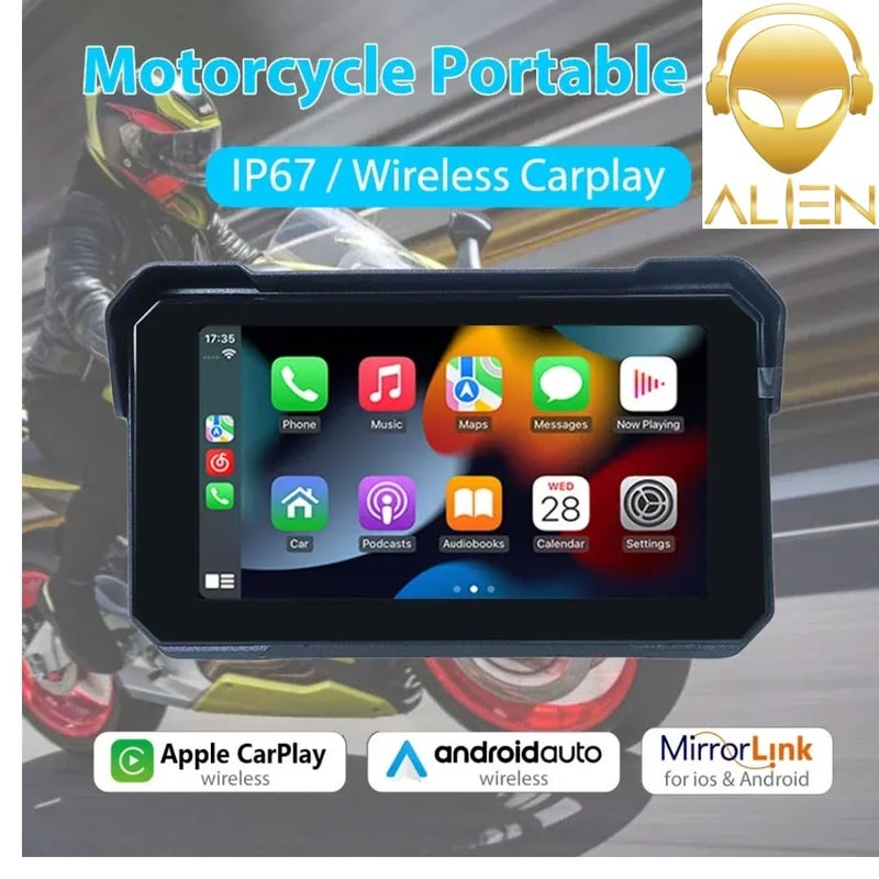 ALIEN Wireless CarPlay Android Auto Motorcycle Smart System, 5.5 Inch Display Screen, Compatible with iOS and Android - Image 3