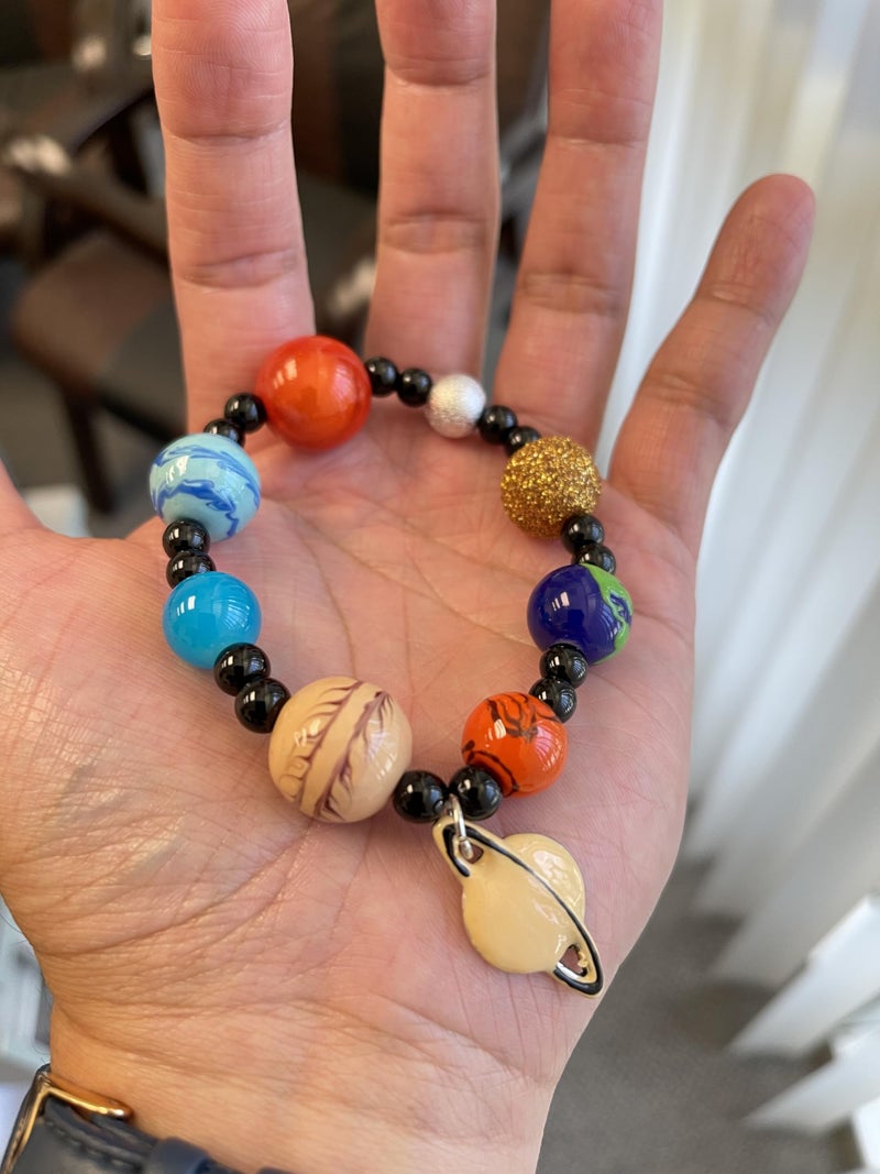 fiona Solar System Bracelet Jewelry â€“ Galaxy Space Solar System Planet Universe Earth Astronomy Beaded Bracelet â€“ Blue Miniverse Charm Bracelet Gift For Women (Mix Color) - Image 5