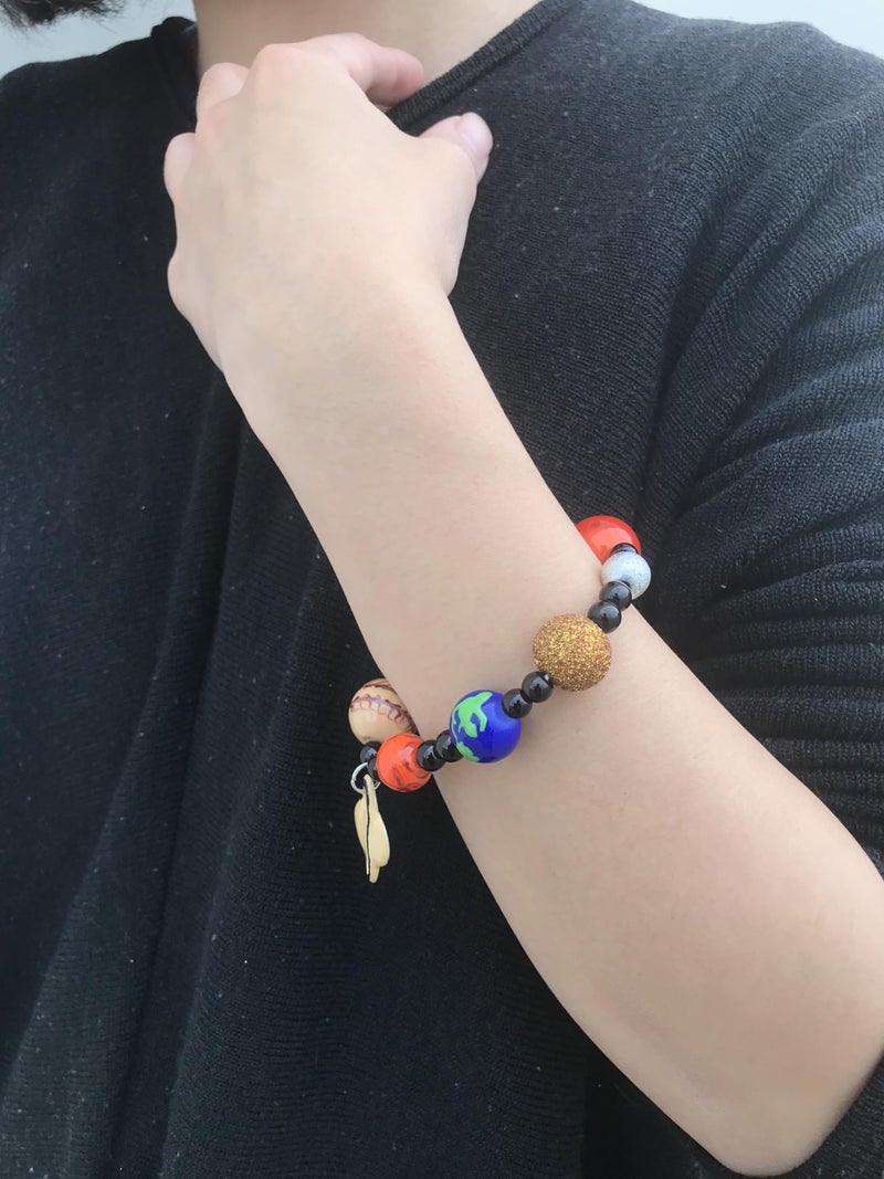 fiona Solar System Bracelet Jewelry â€“ Galaxy Space Solar System Planet Universe Earth Astronomy Beaded Bracelet â€“ Blue Miniverse Charm Bracelet Gift For Women (Mix Color) - Image 2