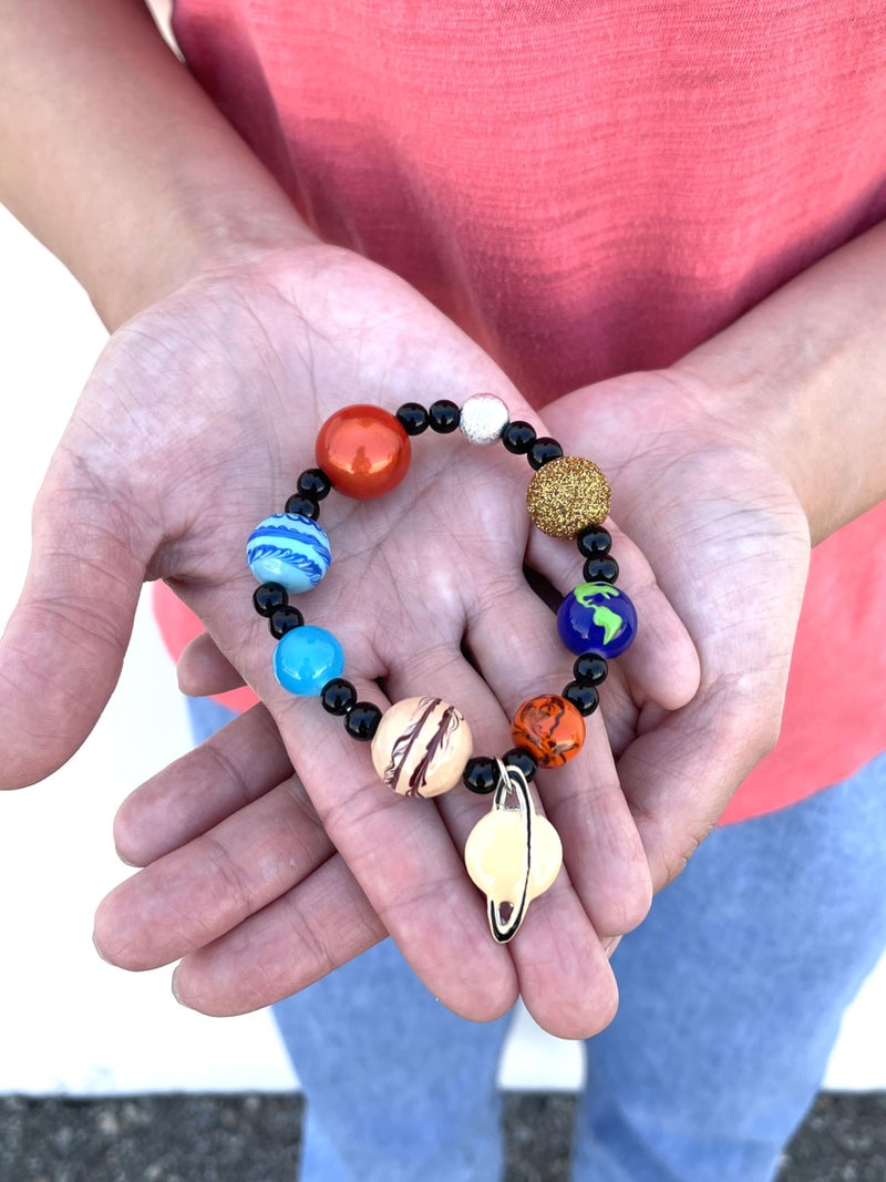 fiona Solar System Bracelet Jewelry â€“ Galaxy Space Solar System Planet Universe Earth Astronomy Beaded Bracelet â€“ Blue Miniverse Charm Bracelet Gift For Women (Mix Color) - Image 3