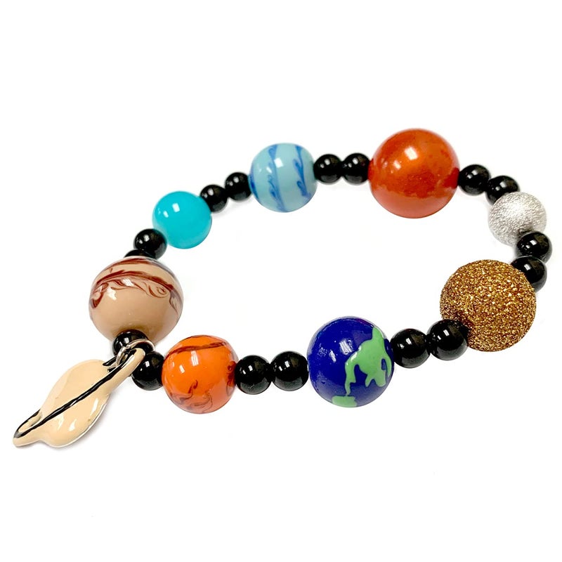 fiona Solar System Bracelet Jewelry â€“ Galaxy Space Solar System Planet Universe Earth Astronomy Beaded Bracelet â€“ Blue Miniverse Charm Bracelet Gift For Women (Mix Color) - Image 1