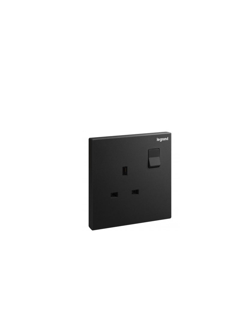 Legrand Legrand Galion Black Single BS 13A Switch Socket 