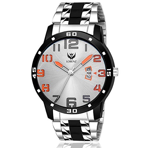 LORENZ Combo of Silver Dial Analog Watch & Tan Wallet for Men- CM-3051WL-29 - Image 3