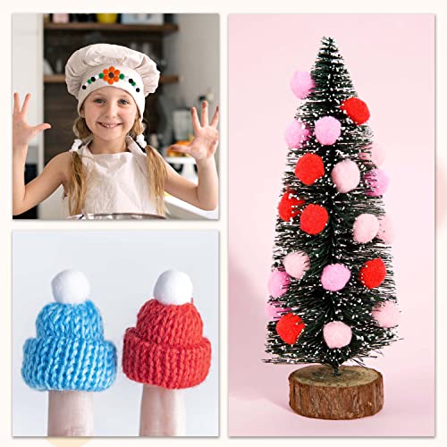 Caydo 500 Pieces 1cm White Pom Poms, Mini Craft Pom Poms Balls for DIY Art Creative Crafts Christmas Decorations - Image 2