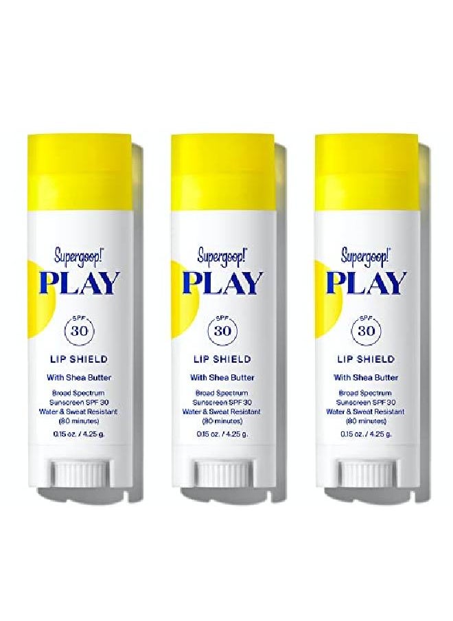 Supergoop! مجموعة من 3 مرطبات الشفاه بعامل حماية من أشعة الشمس 30 مع زبدة الشيا، مرطب للشفاه بعامل حماية من أشعة الشمس صديق للشعاب المرجانية، علاج مرطب للشفاه الجافة والمتشققة، مكونات نظيفة وحماية واسعة النطاق من الأشعة فوق البنفسجية  - Image 1