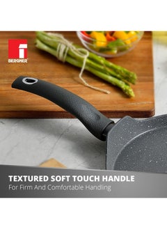 BERGNER Bergner Orion NonStick 26 cm Tawa/ Dosa Pan, 100% Recyclable, For Low Oil Paratha/Dosa/Uttapam/Pancake/ Crepe/Eggs/Toasts, Textured Soft Touch Handle, Granite Finish, Induction & Gas ready, 1-Year Warranty  - Image 4