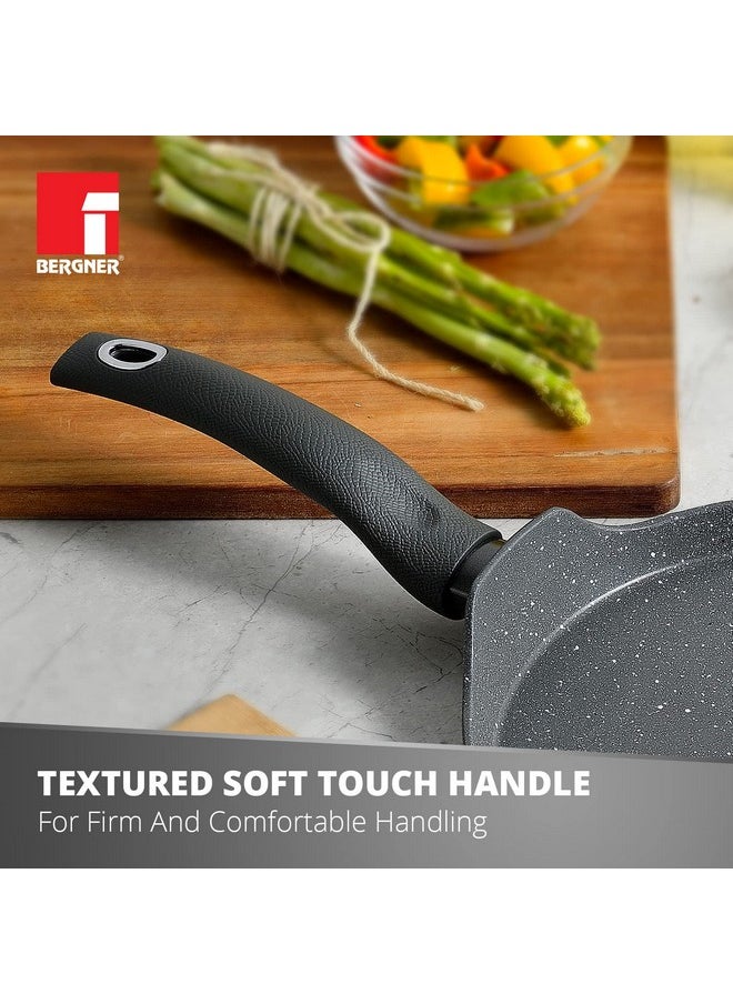 BERGNER - Bergner Orion NonStick 26 cm Tawa/ Dosa Pan, 100% Recyclable, For Low Oil Paratha/Dosa/Uttapam/Pancake/ Crepe/Eggs/Toasts, Textured Soft Touch Handle, Granite Finish, Induction & Gas ready, 1-Year Warranty - Image 1