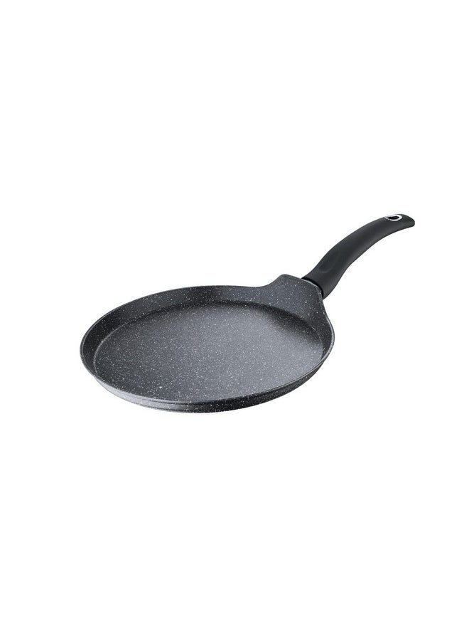 BERGNER - Bergner Orion NonStick 26 cm Tawa/ Dosa Pan, 100% Recyclable, For Low Oil Paratha/Dosa/Uttapam/Pancake/ Crepe/Eggs/Toasts, Textured Soft Touch Handle, Granite Finish, Induction & Gas ready, 1-Year Warranty - Image 1