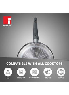 BERGNER Bergner Orion NonStick 26 cm Tawa/ Dosa Pan, 100% Recyclable, For Low Oil Paratha/Dosa/Uttapam/Pancake/ Crepe/Eggs/Toasts, Textured Soft Touch Handle, Granite Finish, Induction & Gas ready, 1-Year Warranty  - Image 3