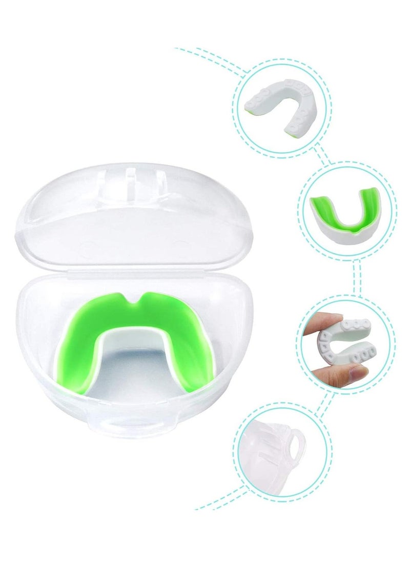 spa luxetique 5 Pack Youth Mouth Guard Sports Mouth Guard Mouthguard Gumshield for Kids Double Colored Kids for Football Basketball Boxing MMA Hockey with Free Case  - Image 3