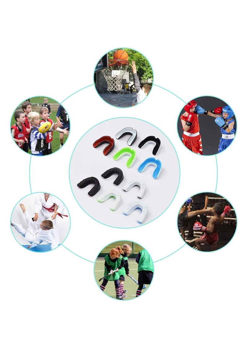 spa luxetique 5 Pack Youth Mouth Guard Sports Mouth Guard Mouthguard Gumshield for Kids Double Colored Kids for Football Basketball Boxing MMA Hockey with Free Case  - Image 4