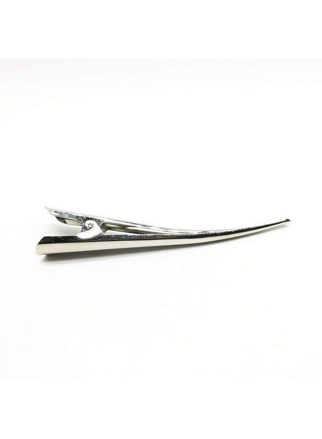 CONOFA Onofa 6 Pack Duckbill Hair Clips With Teeth Metal Silvery Alligator Curl Clips Crocodile Accessories Hairpins Chic Styling Claw (Silvery) - Image 5