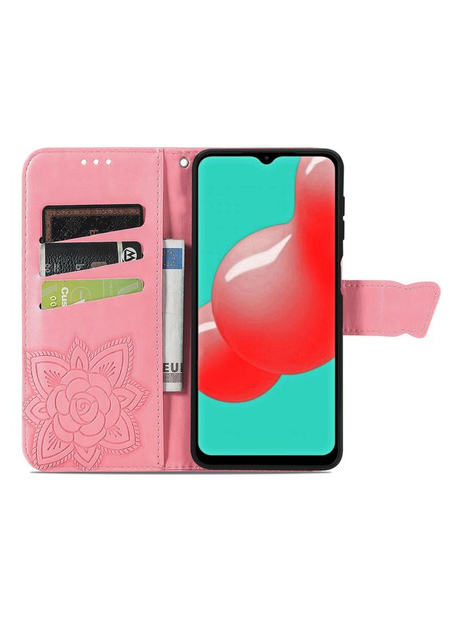 S-TOP Case For Samsung Galaxy A32 4G Butterfly Love Flower Embossed Horizontal Flip Leather Case with Bracket / Card Slot / Wallet / Lanyard - Image 3