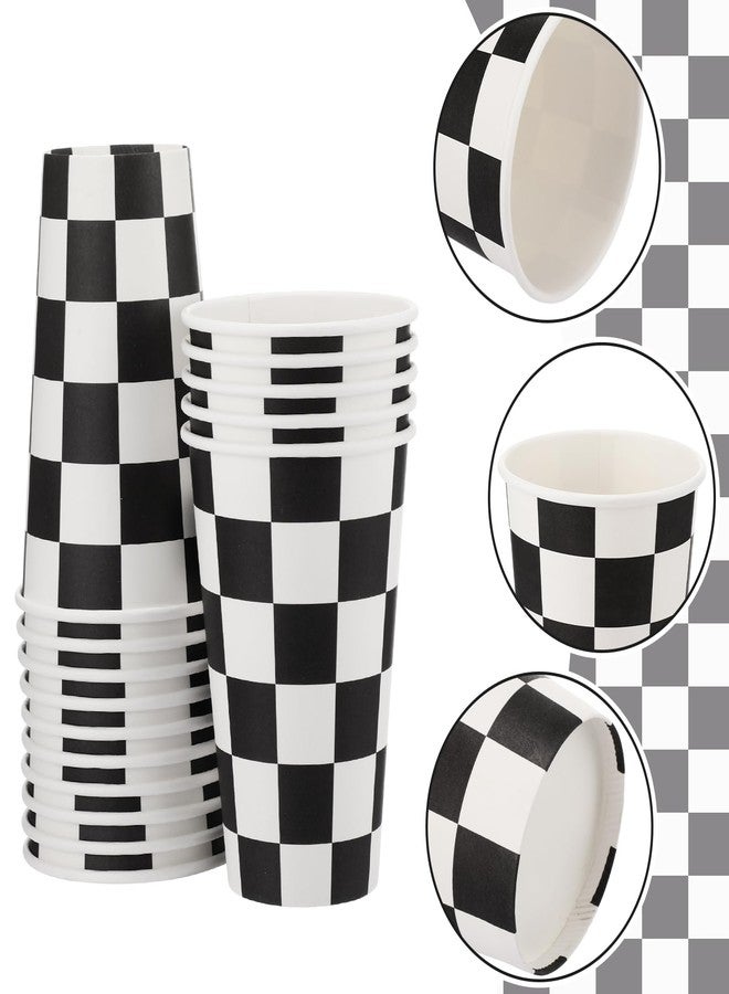 Layhit أكواب ورقية قابلة للتصرف 100 قطعة سعة 16 أونصة بتصميم خشبي باللونين الأسود والأبيض لمشروبات القهوة الساخنة والباردة والشوكولاتة والشاي والكاكاو للاستخدام في المنزل والسفر والمكتب والمقهى والمطعم والحفلات - Image 3