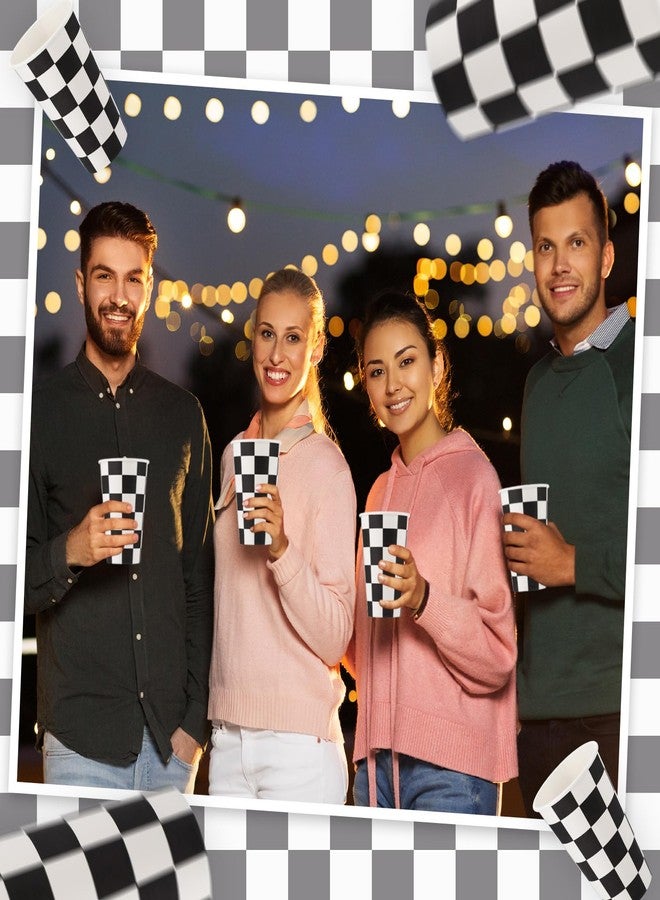 Layhit أكواب ورقية قابلة للتصرف 100 قطعة سعة 16 أونصة بتصميم خشبي باللونين الأسود والأبيض لمشروبات القهوة الساخنة والباردة والشوكولاتة والشاي والكاكاو للاستخدام في المنزل والسفر والمكتب والمقهى والمطعم والحفلات - Image 4