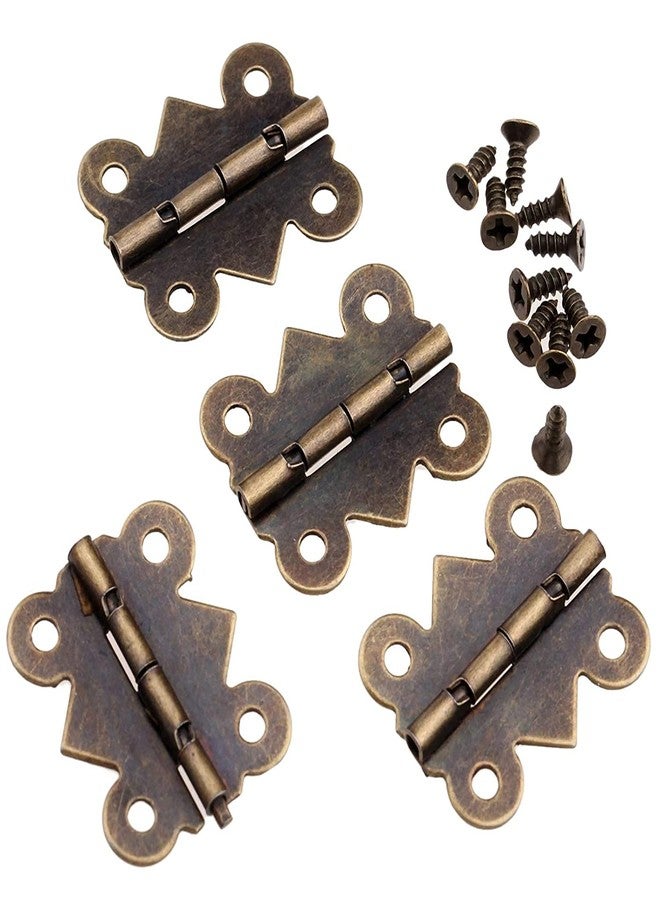 MEDBUDDY Hawk Eye Metal Antique Colour C Lock/Buckle/Latch/Hook/Swing Clasp Butterfly Hinge with Screws Wood Jewellery Small DIY Works ( Set of 10 Locks 20 Hinge with Screw), Bronze (2323) - Image 3