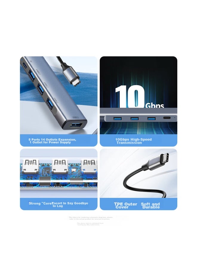 isky Usb 3.2 Hub, 10Gbps Expansion Dock Gen2, High-Speed 4-Port Hub, Desktop And Laptop Computer, One-To Usb 3.2 Extender, 1 Meter - Image 2