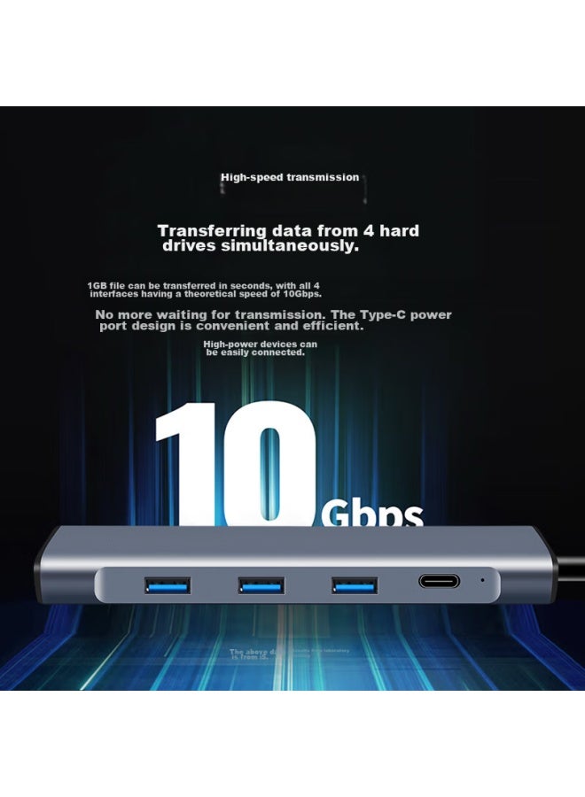 isky Usb 3.2 Hub, 10Gbps Expansion Dock Gen2, High-Speed 4-Port Hub, Desktop And Laptop Computer, One-To Usb 3.2 Extender, 1 Meter - Image 3