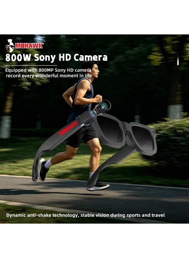 MOHAWK AI Smart Photochromic Glasses with 8MP HD Camera, Real-Time AI Translation, Open-Ear Bluetooth Audio, Ultra-Light 64g, IPX4 Water Resistant Smart Glasses for Travel, Business, Calls, Music, Outdoor Sports and Everyday Use - Image 2