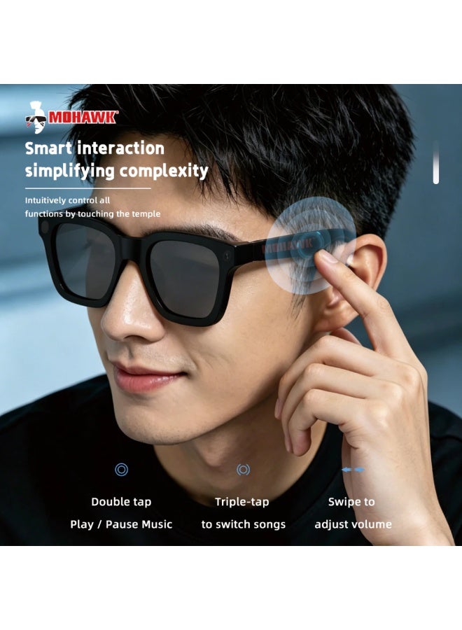 MOHAWK AI Smart Photochromic Glasses with 8MP HD Camera, Real-Time AI Translation, Open-Ear Bluetooth Audio, Ultra-Light 64g, IPX4 Water Resistant Smart Glasses for Travel, Business, Calls, Music, Outdoor Sports and Everyday Use - Image 5