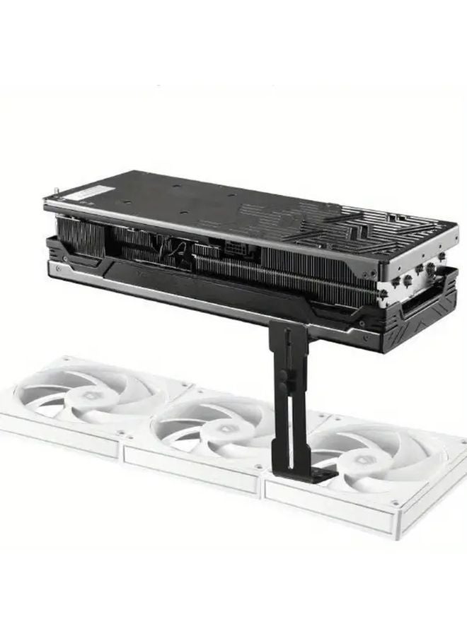 حامل بطاقة الرسوميات الأبيض المضاد للانحناء لدعم بطاقات الرسوميات، مناسب لفتحة مروحة 4.72 بوصة في أجهزة الكمبيوتر المكتبية - Image 5