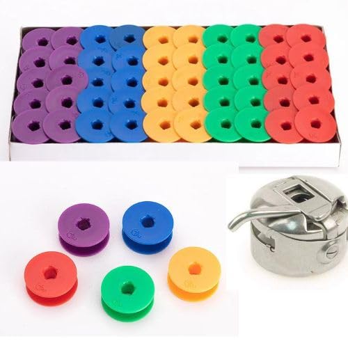 Combo 25 PCS Multicolor Bobbins 1 Bobbin Case for Any Automatic Sewing Machines Sewing Kit
