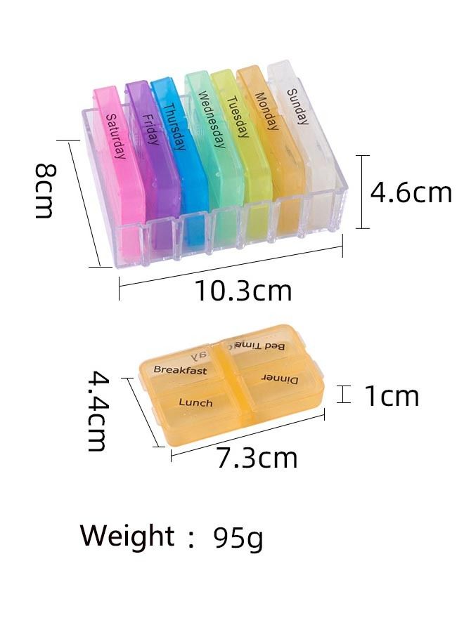 Generic 28-Slot Portable Medicine Storage Case Weekly Pill Organizer  - Image 5