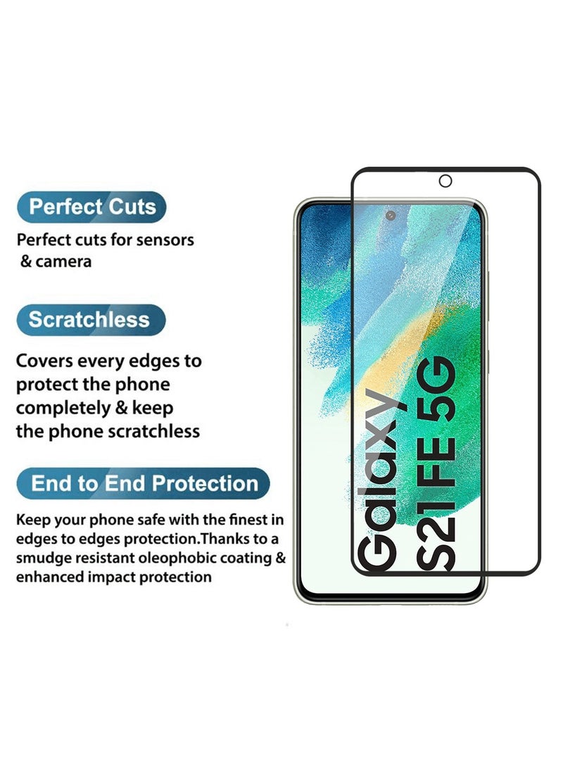 Generic Tempered Glass Screen Protector Full Glue Edge to Edge 9H Hardness Anti Fingerprint Scratch Resistance Glass (Fingerprint work) For Samsung Galaxy S21 Fe  - Image 5