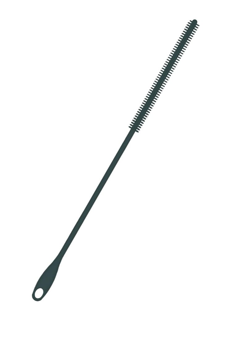 Silicone Straw Cleaning Brush – 9.45 Inch Long, 8mm Gray Reusable Straw Cleaner with Hanging Hole – Bendable Slim Pipe Brush for Glass, Metal & Reusable Straws  - Image 1