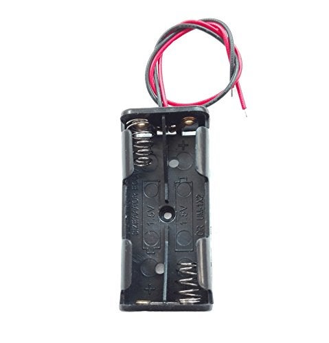 WAYLLSHINE 6PCS 2 x 1.5V AAA Battery Spring Clip Black Plastic 2 x 1.5V AAA Battery Case Holder Box Black Red Wire Leads - Image 2
