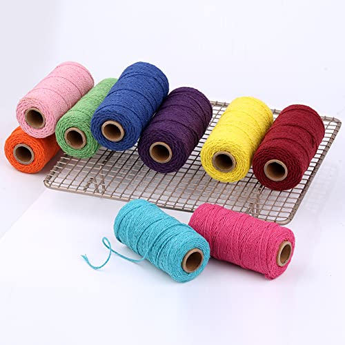 flipped (109 Yards/1.5mm/35 Colors Optional) 109 DIY Macrame Cord Craft Macramé Cotton Baker Twine Craft Making Knitting Cord Rope DIY Wedding Decor Supply Christmas Wrapping String Rope (Beige) - Image 4